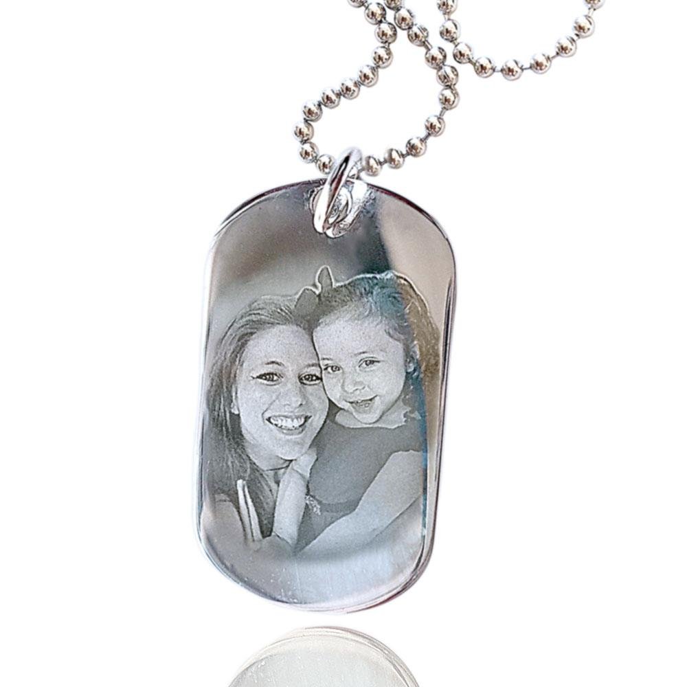 Sterling Silver Pendant - Engraved Silver Rectangle Necklace With Custom Text Gift Box