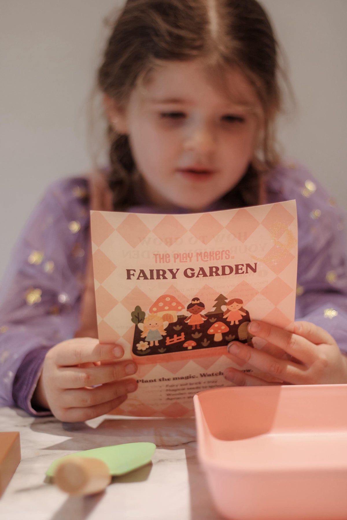 Fairy Gardening Kit for kids | Sensory Play set with Apron,Tray, Shovel, Fairies, Soil & Seeds | The Playmakers Co