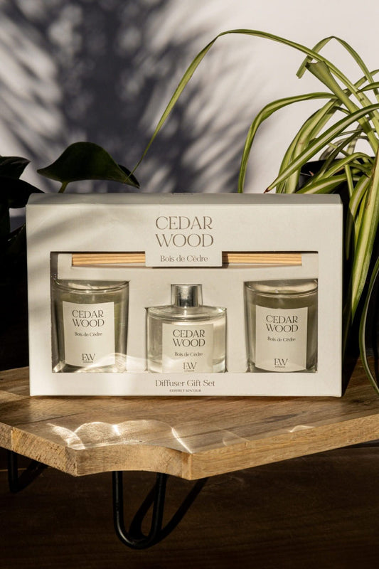 Cedarwood Diffuser and Candle Gift Set