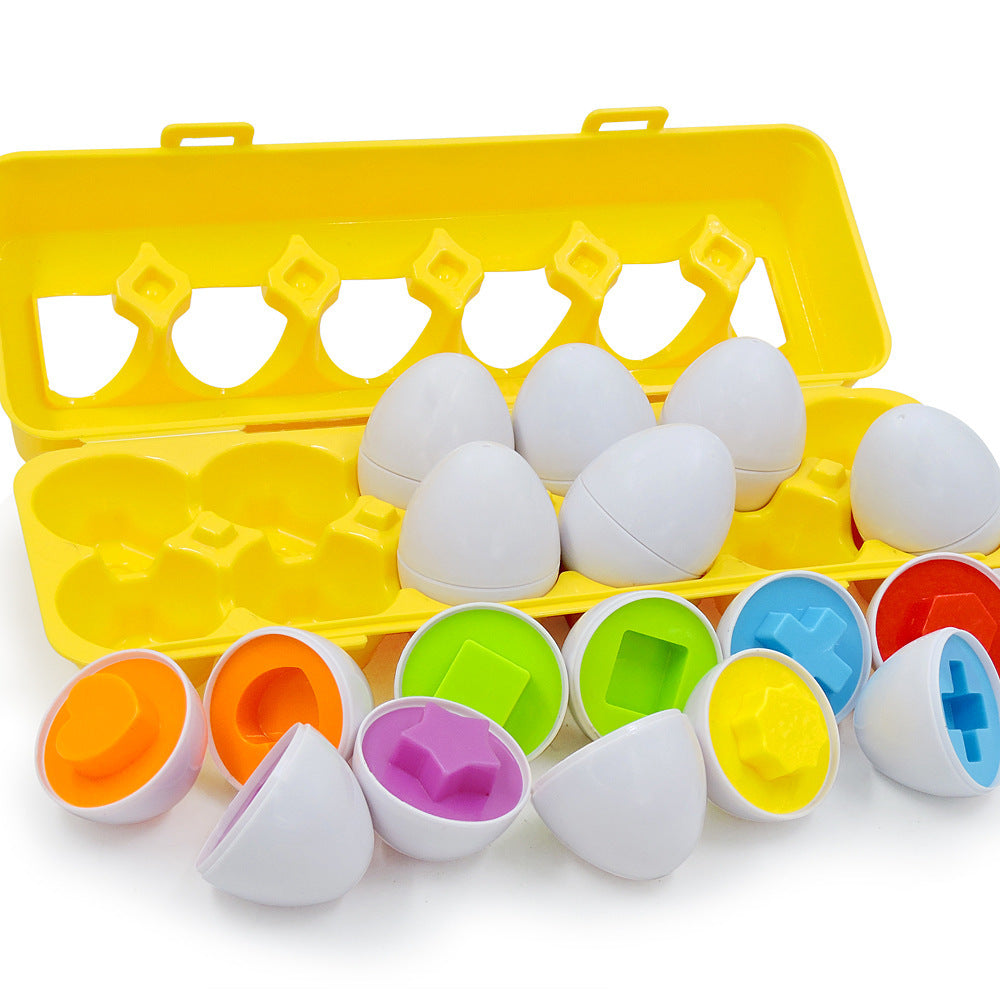 Matching Eggs Toddler Toys Educational Color & Recognition Skills Study Toys Learn Color & Shape Egg Set Age 2 Years