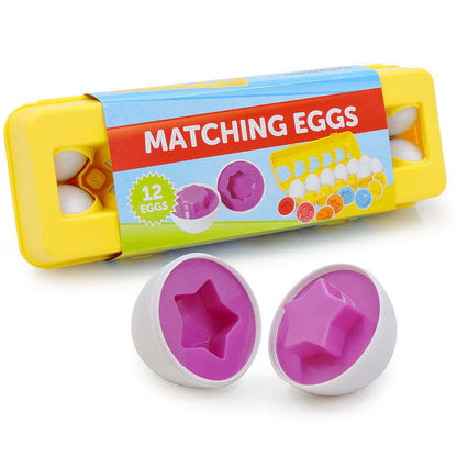 Matching Eggs Toddler Toys Educational Color & Recognition Skills Study Toys Learn Color & Shape Egg Set Age 2 Years