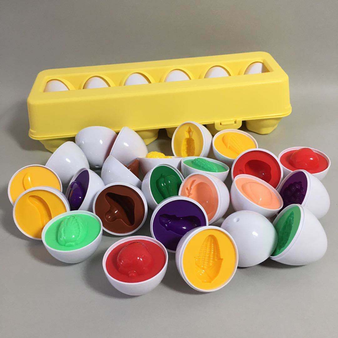 Matching Eggs Toddler Toys Educational Color & Recognition Skills Study Toys Learn Color & Shape Egg Set Age 2 Years