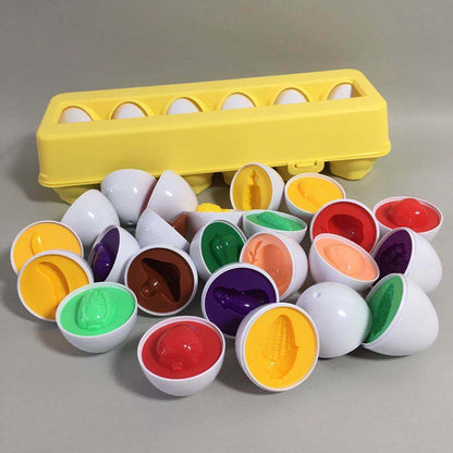 Matching Eggs Toddler Toys Educational Color & Recognition Skills Study Toys Learn Color & Shape Egg Set Age 2 Years