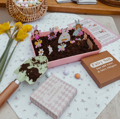 Fairy Gardening Kit for kids | Sensory Play set with Apron,Tray, Shovel, Fairies, Soil & Seeds | The Playmakers Co