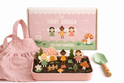 Fairy Gardening Kit for kids | Sensory Play set with Apron,Tray, Shovel, Fairies, Soil & Seeds | The Playmakers Co