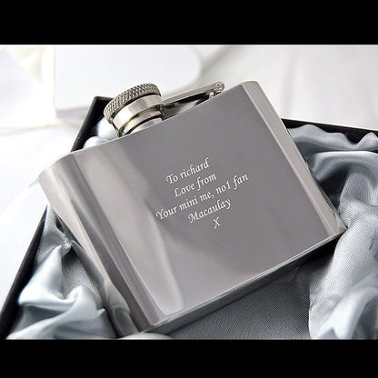 Personalised Engraved Hip Flask – Photo & Text Stainless Steel Gift