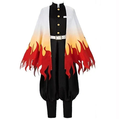 Anime Demon Slayer Kimetsu no Yaiba Rengoku Kyoujurou Cosplay Costume Wig Outfit