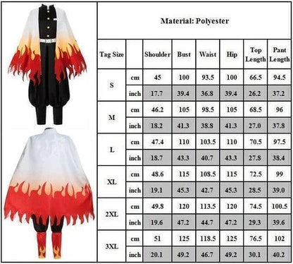 Anime Demon Slayer Kimetsu no Yaiba Rengoku Kyoujurou Cosplay Costume Wig Outfit