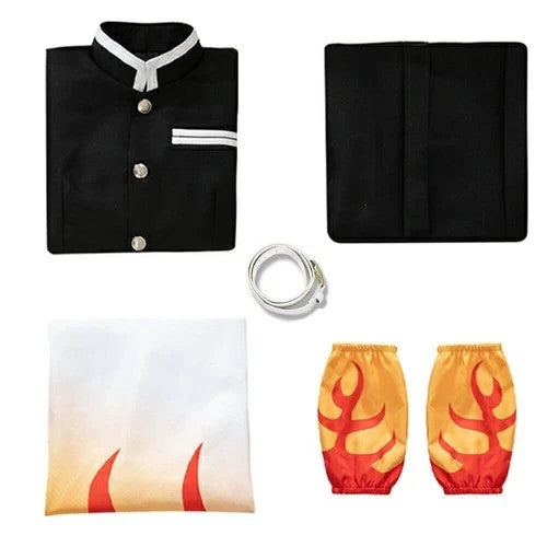 Anime Demon Slayer Kimetsu no Yaiba Rengoku Kyoujurou Cosplay Costume Wig Outfit