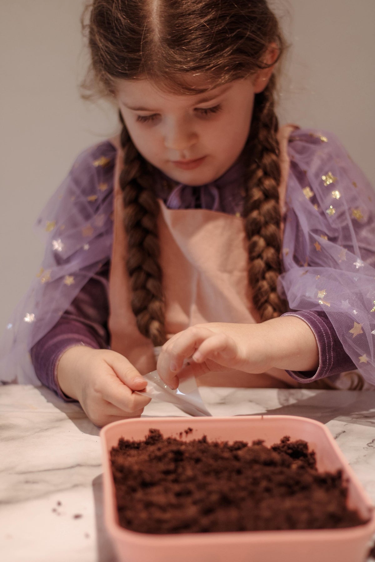 Fairy Gardening Kit for kids | Sensory Play set with Apron,Tray, Shovel, Fairies, Soil & Seeds | The Playmakers Co
