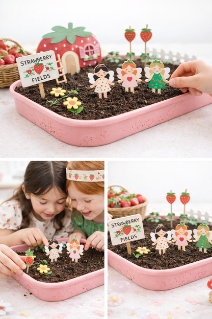 Fairy Gardening Kit for kids | Sensory Play set with Apron,Tray, Shovel, Fairies, Soil & Seeds | The Playmakers Co