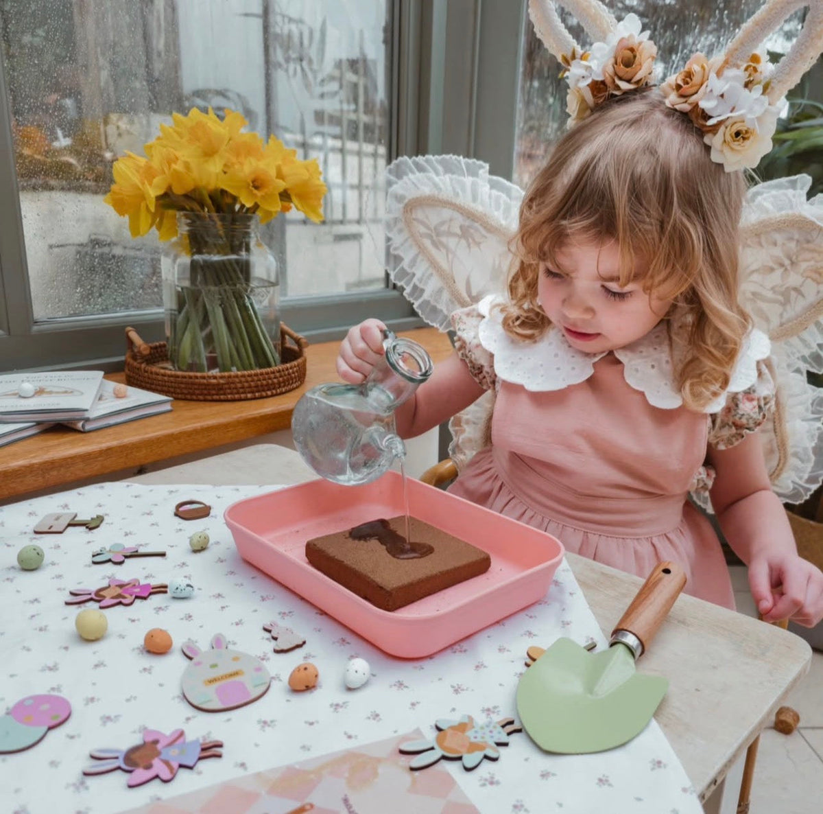 Fairy Gardening Kit for kids | Sensory Play set with Apron,Tray, Shovel, Fairies, Soil & Seeds | The Playmakers Co