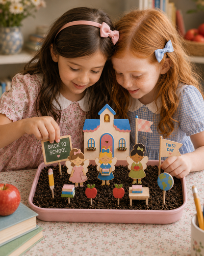 Fairy Gardening Kit for kids | Sensory Play set with Apron,Tray, Shovel, Fairies, Soil & Seeds | The Playmakers Co