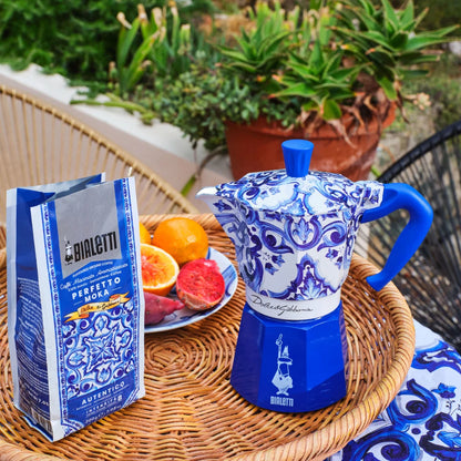 Bialetti X Dolce&Gabbana Blue Mediterranean Gift Set (6 cup Moka and Stirrer set)