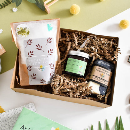 Breathe At Home Spa Set | Eucalyptus, Rosemary & Peppermint Bath & Body Gift | Natural Self-Care Kit | Vegan, Plastic-Free