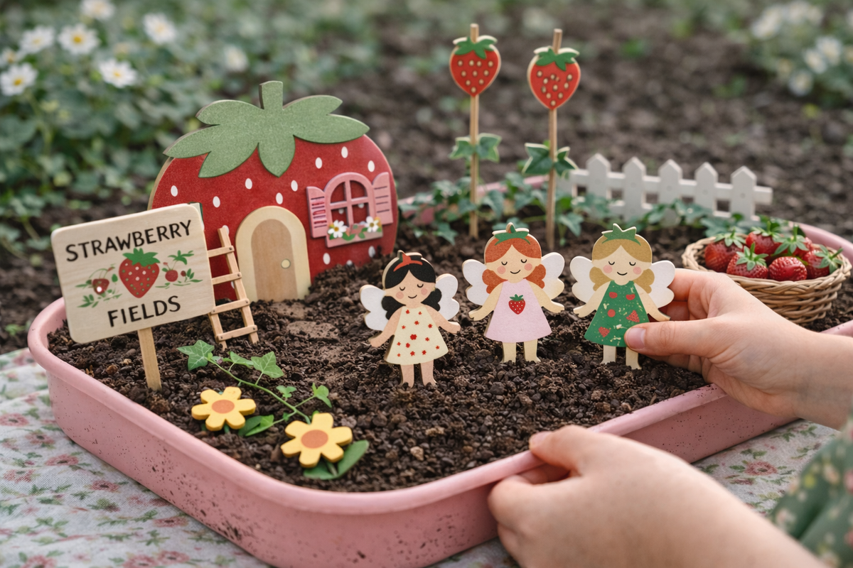 Fairy Gardening Kit for kids | Sensory Play set with Apron,Tray, Shovel, Fairies, Soil & Seeds | The Playmakers Co