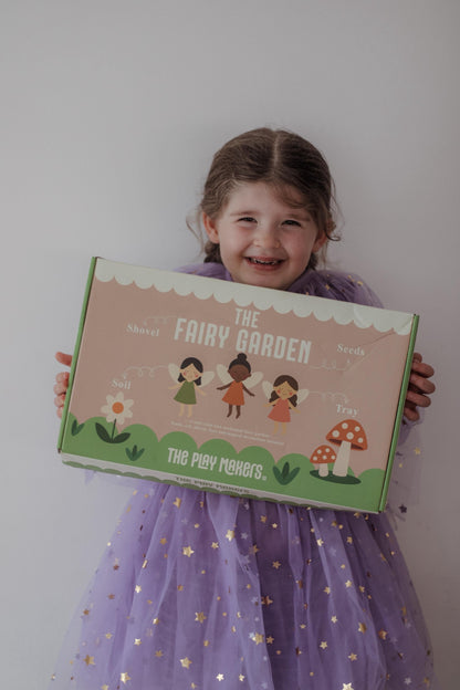 Fairy Gardening Kit for kids | Sensory Play set with Apron,Tray, Shovel, Fairies, Soil & Seeds | The Playmakers Co