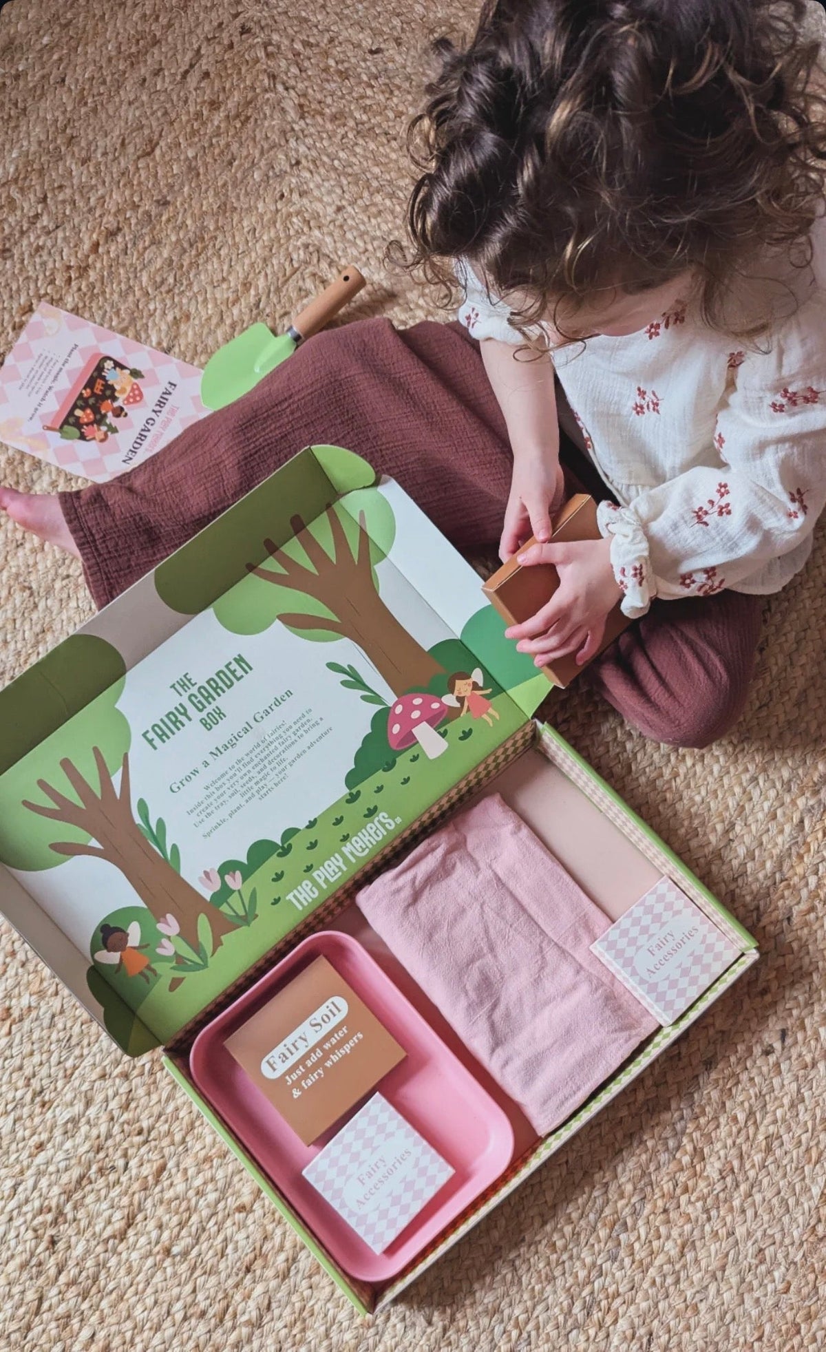 Fairy Gardening Kit for kids | Sensory Play set with Apron,Tray, Shovel, Fairies, Soil & Seeds | The Playmakers Co