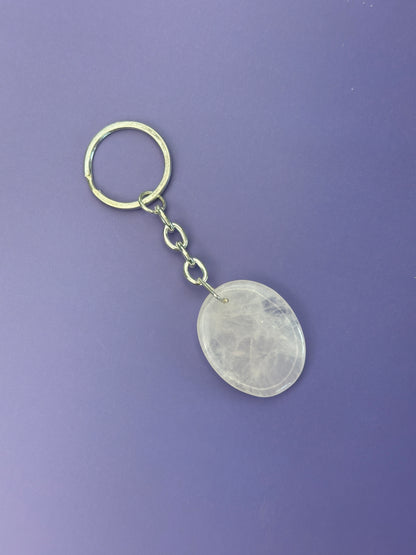 Rose quartz - Keyring - Smooth