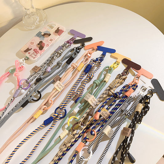 New fashionable striped nylon rope lanyard