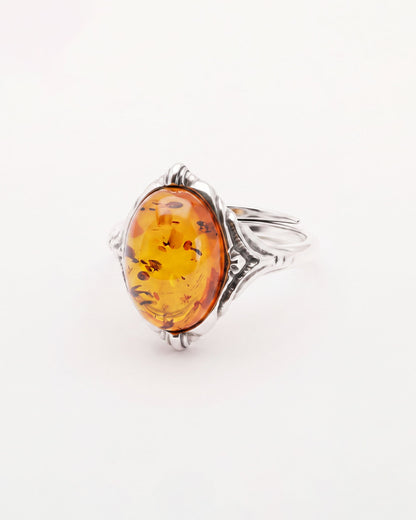 Boho Amber Ring