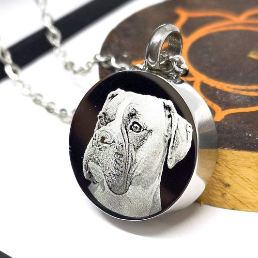 Personalised Cremation Ashes Necklace – Photo Engraved Stainless Steel Urn Pendant