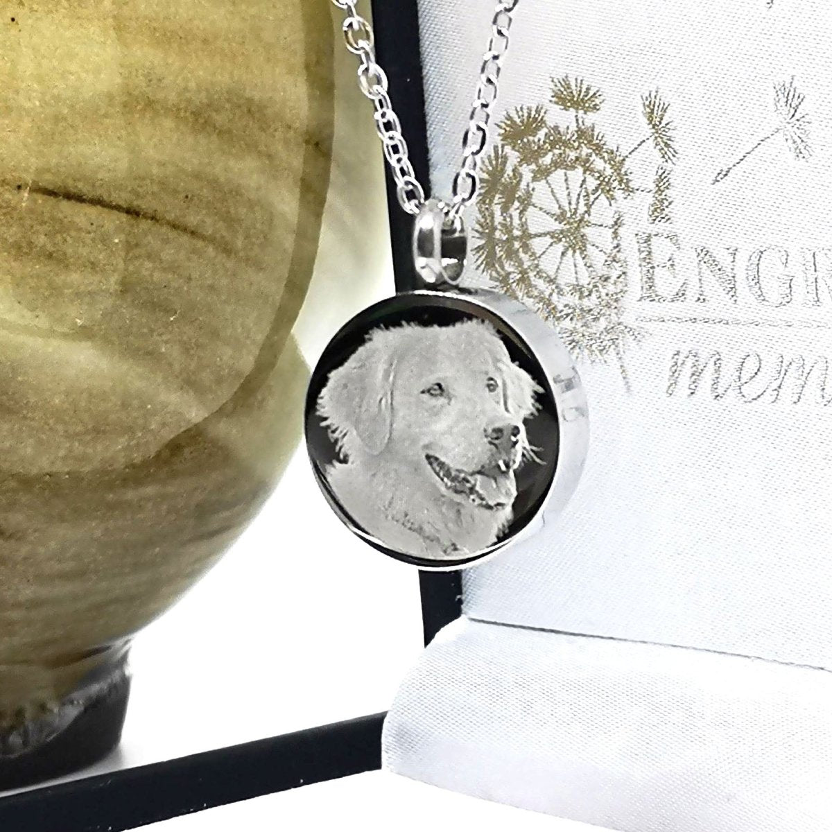 Personalised Cremation Ashes Necklace – Photo Engraved Stainless Steel Urn Pendant