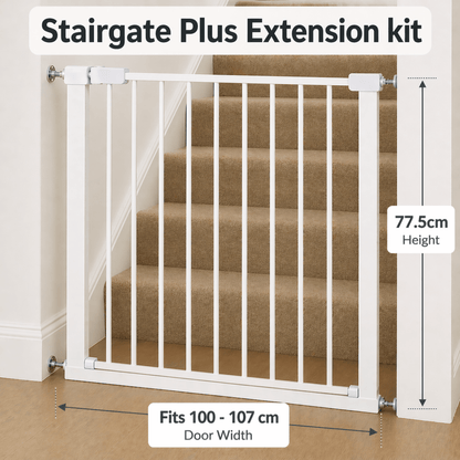 FYLO Baby Safety Stair Gate Pressure Fit Extra Wide - White