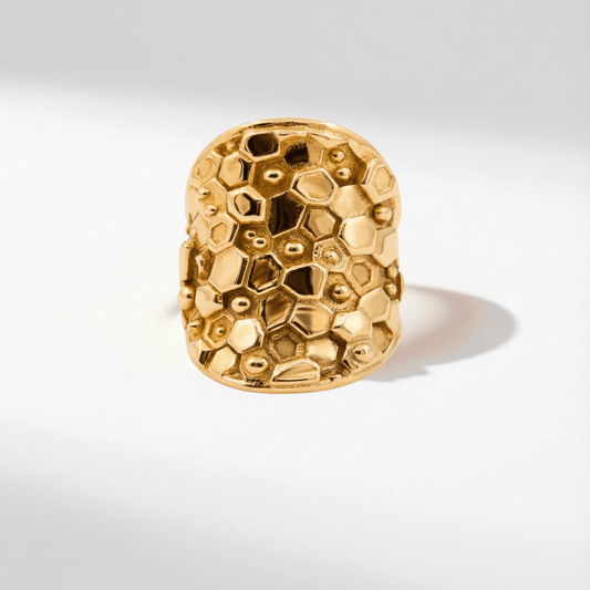 Gold or Silver Statement Saddle Ring - Hemera