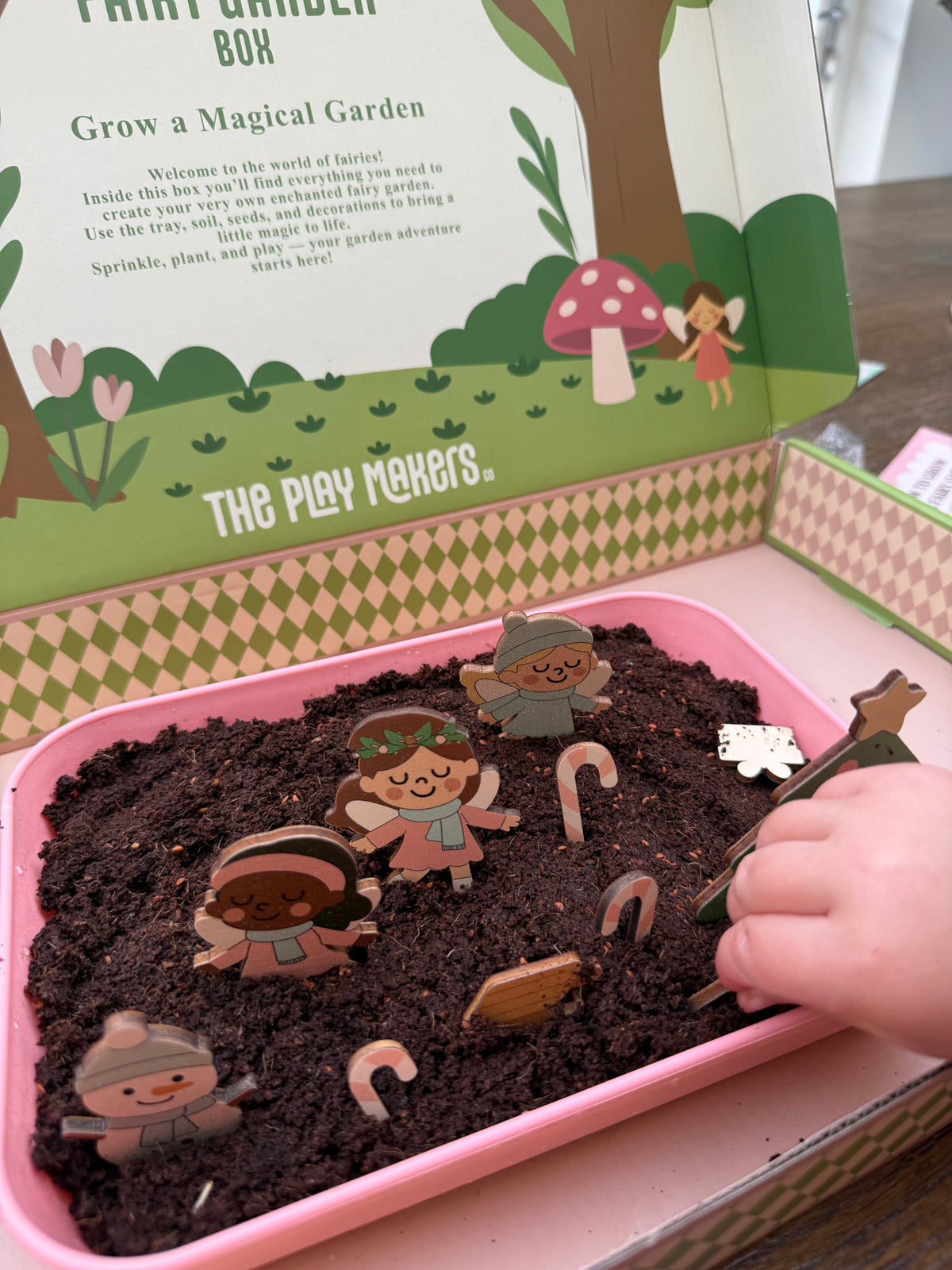 Fairy Gardening Kit for kids | Sensory Play set with Apron,Tray, Shovel, Fairies, Soil & Seeds | The Playmakers Co