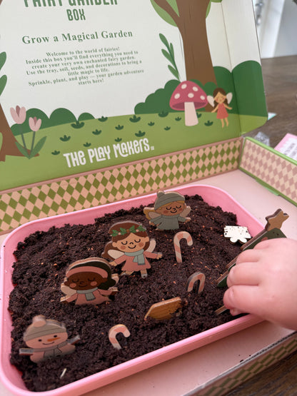 Fairy Gardening Kit for kids | Sensory Play set with Apron,Tray, Shovel, Fairies, Soil & Seeds | The Playmakers Co