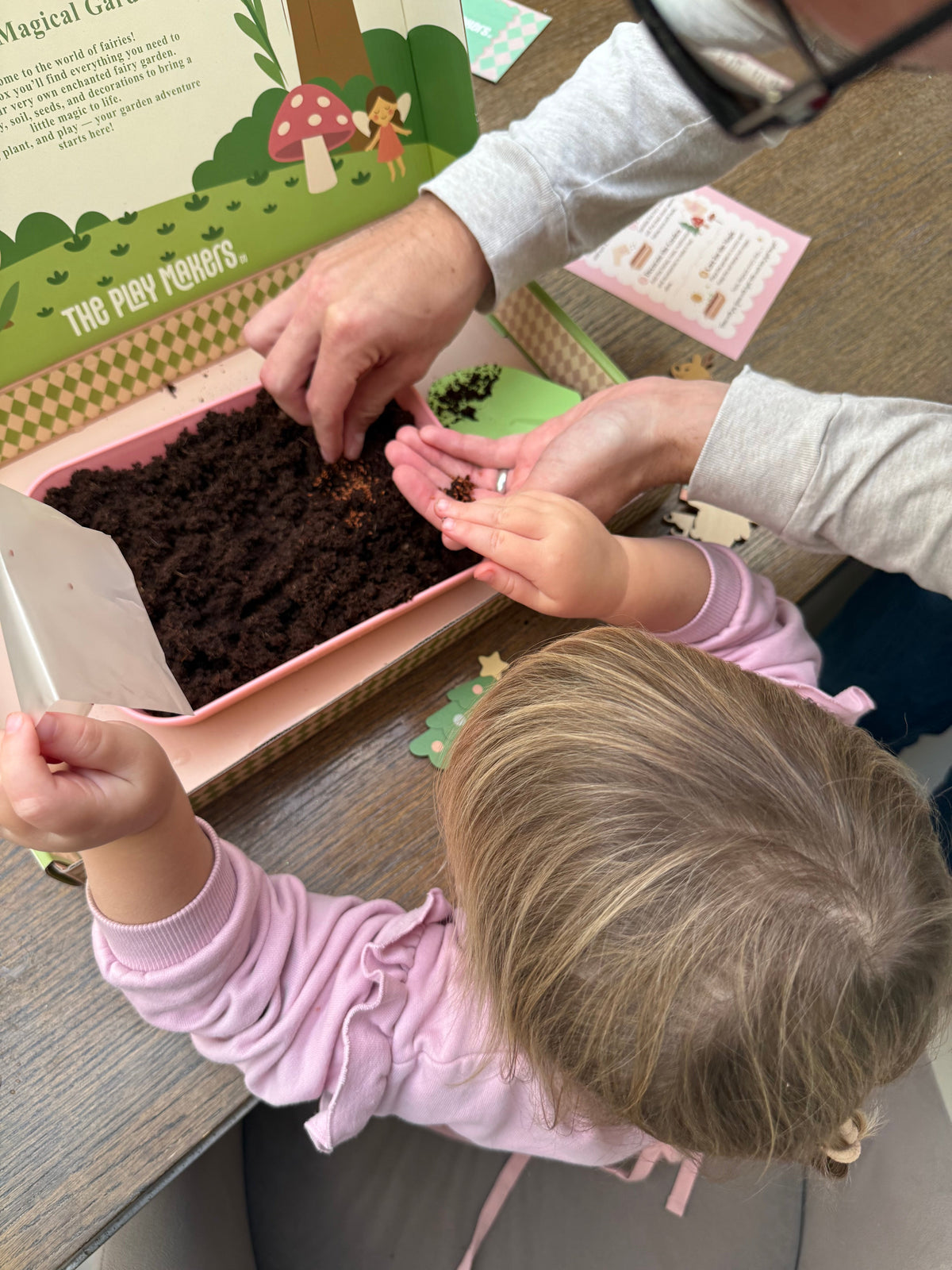 Fairy Gardening Kit for kids | Sensory Play set with Apron,Tray, Shovel, Fairies, Soil & Seeds | The Playmakers Co