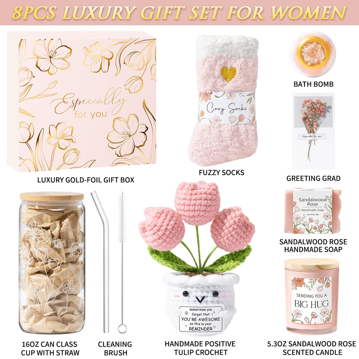 MAYICIVO Birthday Gift Box for Women – Self-Care Spa Gift Basket & Get Well Gift
