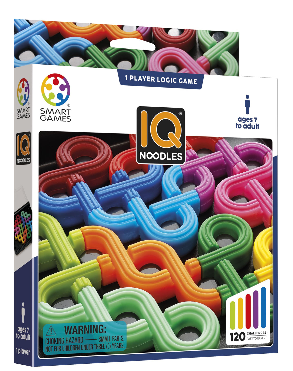 SmartGames IQ Noodles: Travel Logic Puzzle for Ages 7-Adult | 120 Challenges