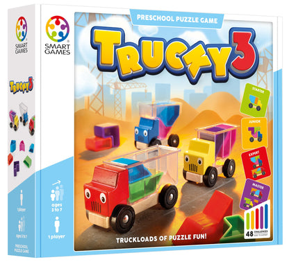 SmartGames Trucky 3: Wooden Puzzle with 48 Challenges (Ages 3+)